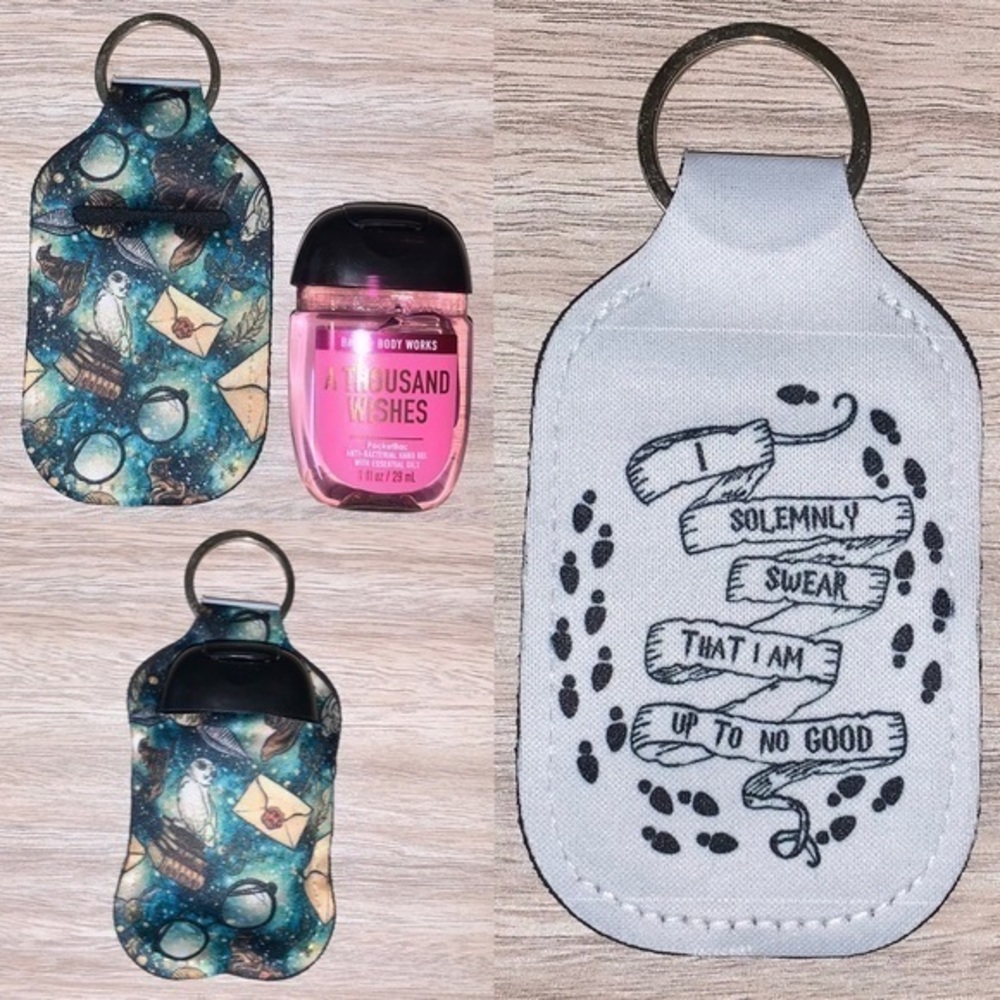 Harry Potter marauders map double sided hand sanitizer holder new
